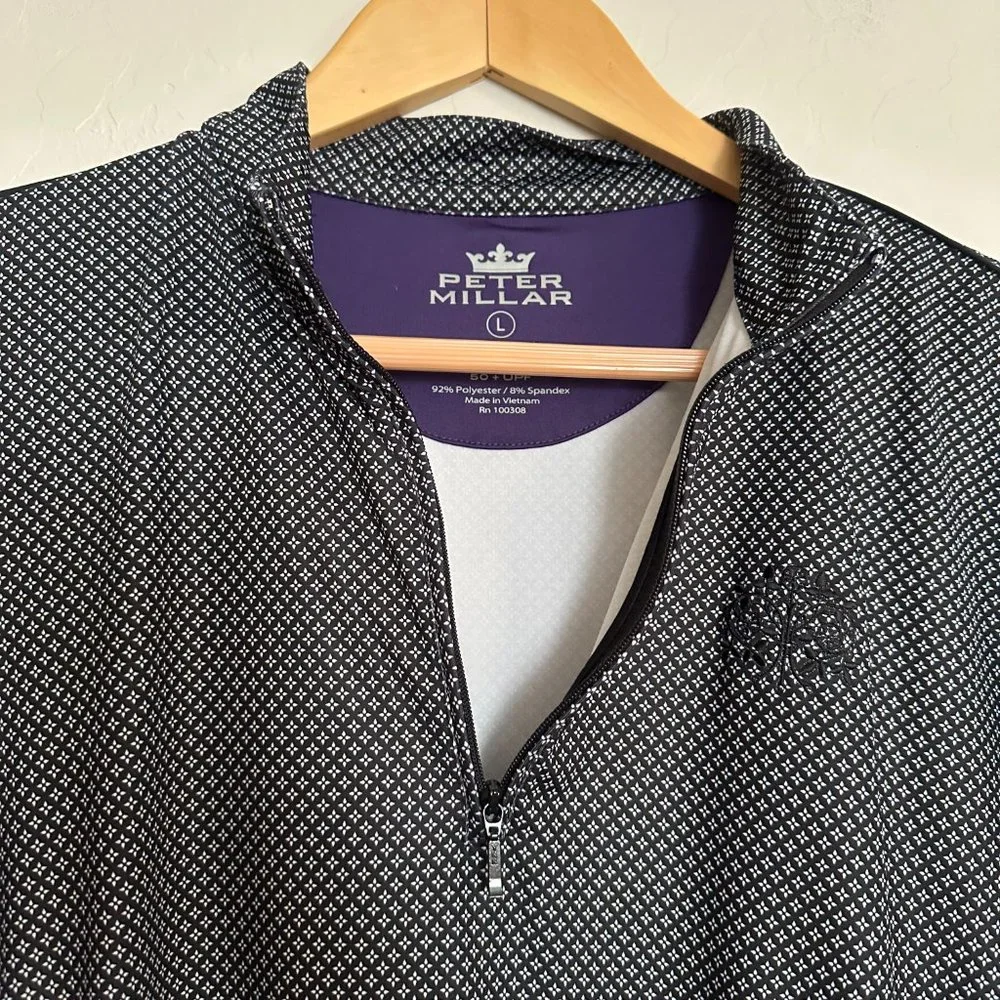 Peter Millar Golf 1/4 Zip Pullover Lightweight Wicking 50 UPF Women's Size Large